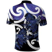 Piwakawaka New Zealand Matariki Polo Shirt Maori New Year Silver Fern Purple Galaxy