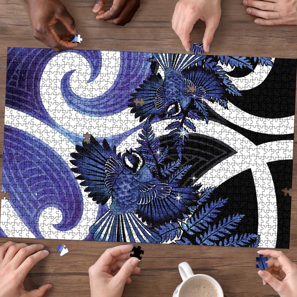 Piwakawaka New Zealand Matariki Puzzle Maori New Year Silver Fern Purple Galaxy