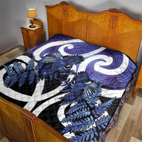 Piwakawaka New Zealand Matariki Quilt Maori New Year Silver Fern Purple Galaxy