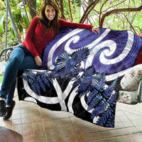 Piwakawaka New Zealand Matariki Quilt Maori New Year Silver Fern Purple Galaxy