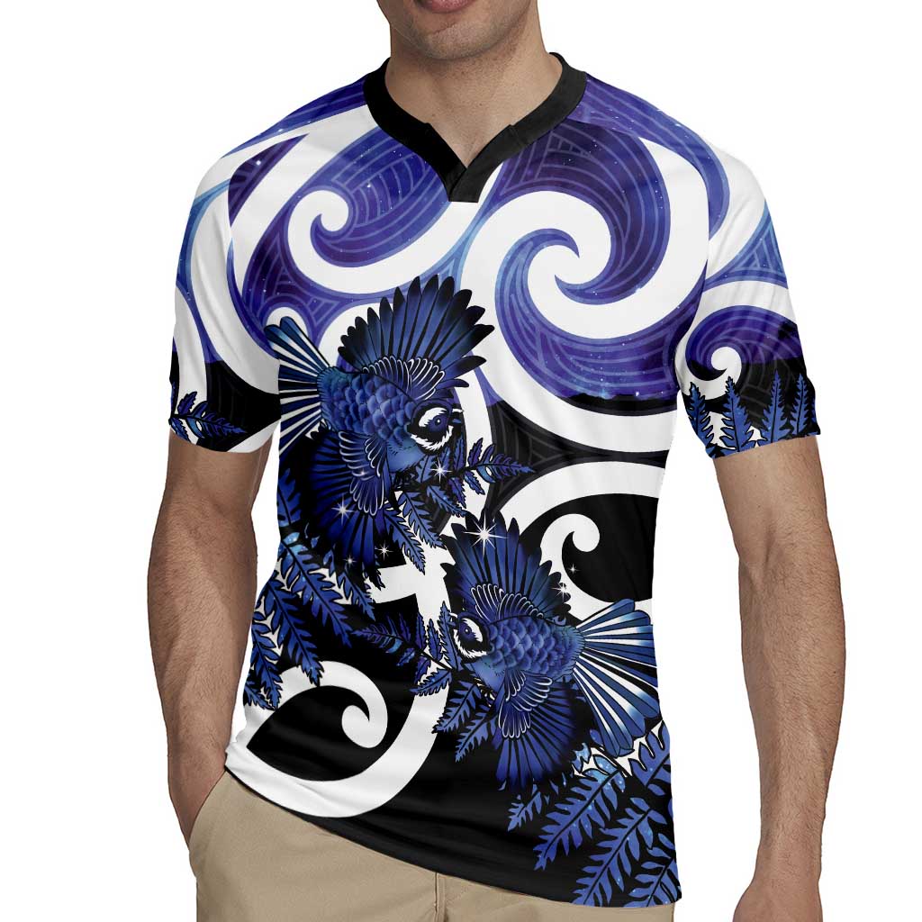 Piwakawaka New Zealand Matariki Rugby Jersey Maori New Year Silver Fern Purple Galaxy