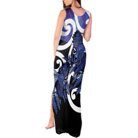 Piwakawaka New Zealand Matariki Tank Maxi Dress Maori New Year Silver Fern Purple Galaxy