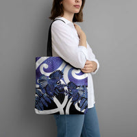 Piwakawaka New Zealand Matariki Tote Bag Maori New Year Silver Fern Purple Galaxy