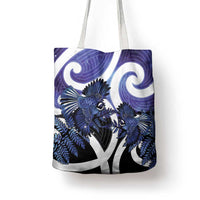 Piwakawaka New Zealand Matariki Tote Bag Maori New Year Silver Fern Purple Galaxy