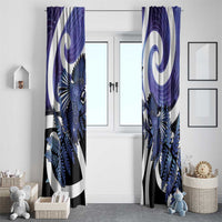 Piwakawaka New Zealand Matariki Window Curtain Maori New Year Silver Fern Purple Galaxy