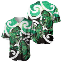Piwakawaka New Zealand Matariki Baseball Jersey Maori New Year Silver Fern Green Galaxy
