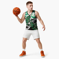Piwakawaka New Zealand Matariki Basketball Jersey Maori New Year Silver Fern Green Galaxy