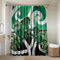 Piwakawaka New Zealand Matariki Bathroom Set Maori New Year Silver Fern Green Galaxy