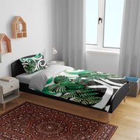 Piwakawaka New Zealand Matariki Bedding Set Maori New Year Silver Fern Green Galaxy LT14 - Polynesian Pride