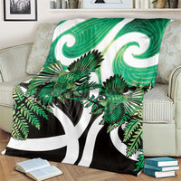Piwakawaka New Zealand Matariki Blanket Maori New Year Silver Fern Green Galaxy
