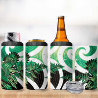 Piwakawaka New Zealand Matariki 4 in 1 Can Cooler Tumbler Maori New Year Silver Fern Green Galaxy