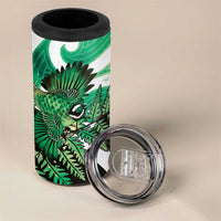 Piwakawaka New Zealand Matariki 4 in 1 Can Cooler Tumbler Maori New Year Silver Fern Green Galaxy