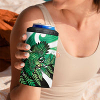 Piwakawaka New Zealand Matariki 4 in 1 Can Cooler Tumbler Maori New Year Silver Fern Green Galaxy