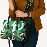 Piwakawaka New Zealand Matariki Leather Bag Maori New Year Silver Fern Green Galaxy LT14 - Polynesian Pride