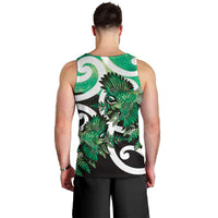 Piwakawaka New Zealand Matariki Men Tank Top Maori New Year Silver Fern Green Galaxy
