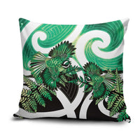 Piwakawaka New Zealand Matariki Pillow Cover Maori New Year Silver Fern Green Galaxy LT14 Green - Polynesian Pride
