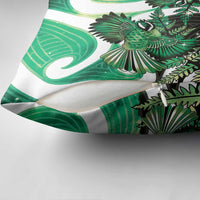 Piwakawaka New Zealand Matariki Pillow Cover Maori New Year Silver Fern Green Galaxy LT14 - Polynesian Pride