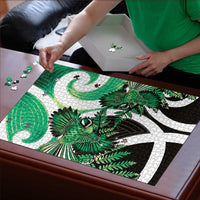 Piwakawaka New Zealand Matariki Puzzle Maori New Year Silver Fern Green Galaxy