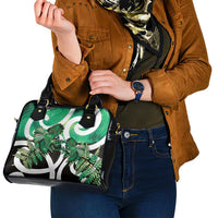 Piwakawaka New Zealand Matariki Shoulder Handbag Maori New Year Silver Fern Green Galaxy LT14 - Polynesian Pride