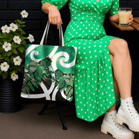 Piwakawaka New Zealand Matariki Tote Bag Maori New Year Silver Fern Green Galaxy