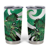 Piwakawaka New Zealand Matariki Tumbler Cup Maori New Year Silver Fern Green Galaxy