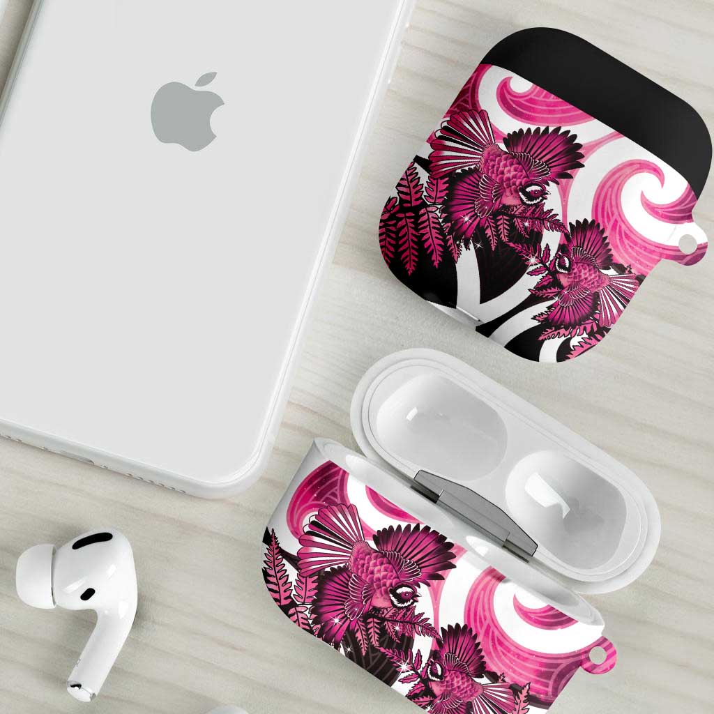 Piwakawaka New Zealand Matariki AirPods Case Maori New Year Silver Fern Pink Galaxy