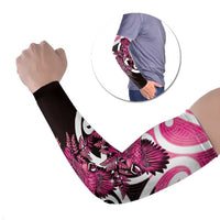 Piwakawaka New Zealand Matariki Arm Sleeves Maori New Year Silver Fern Pink Galaxy LT14 Set of 2 Pink - Polynesian Pride