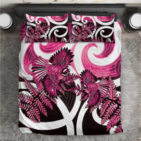 Piwakawaka New Zealand Matariki Bedding Set Maori New Year Silver Fern Pink Galaxy LT14 Pink - Polynesian Pride