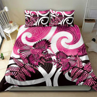 Piwakawaka New Zealand Matariki Bedding Set Maori New Year Silver Fern Pink Galaxy LT14 - Polynesian Pride