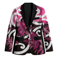 Piwakawaka New Zealand Matariki Blazer Maori New Year Silver Fern Pink Galaxy LT14 Unisex Pink - Polynesian Pride