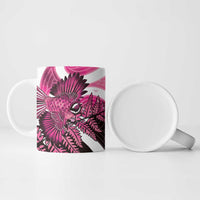 Piwakawaka New Zealand Matariki Ceramic Mug Maori New Year Silver Fern Pink Galaxy