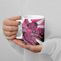 Piwakawaka New Zealand Matariki Ceramic Mug Maori New Year Silver Fern Pink Galaxy