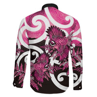 Piwakawaka New Zealand Matariki Family Matching Mermaid Dress and Hawaiian Shirt Maori New Year Silver Fern Pink Galaxy LT14 - Polynesian Pride
