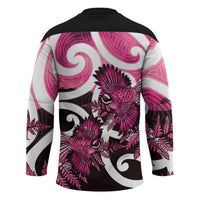 Piwakawaka New Zealand Matariki Hockey Jersey Maori New Year Silver Fern Pink Galaxy LT14 - Polynesian Pride