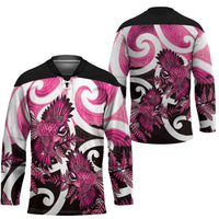 Piwakawaka New Zealand Matariki Hockey Jersey Maori New Year Silver Fern Pink Galaxy LT14 - Polynesian Pride