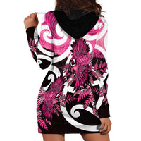 Piwakawaka New Zealand Matariki Hoodie Dress Maori New Year Silver Fern Pink Galaxy