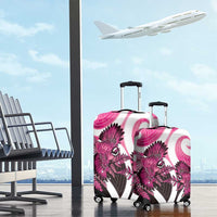 Piwakawaka New Zealand Matariki Luggage Cover Maori New Year Silver Fern Pink Galaxy