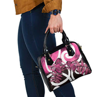 Piwakawaka New Zealand Matariki Shoulder Handbag Maori New Year Silver Fern Pink Galaxy