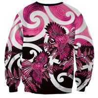 Piwakawaka New Zealand Matariki Sweatshirt Maori New Year Silver Fern Pink Galaxy LT14 - Polynesian Pride