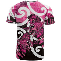 Piwakawaka New Zealand Matariki T Shirt Maori New Year Silver Fern Pink Galaxy