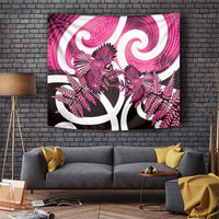 Piwakawaka New Zealand Matariki Tapestry Maori New Year Silver Fern Pink Galaxy