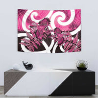 Piwakawaka New Zealand Matariki Tapestry Maori New Year Silver Fern Pink Galaxy