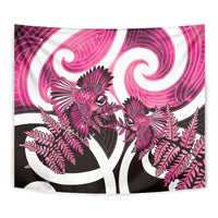 Piwakawaka New Zealand Matariki Tapestry Maori New Year Silver Fern Pink Galaxy