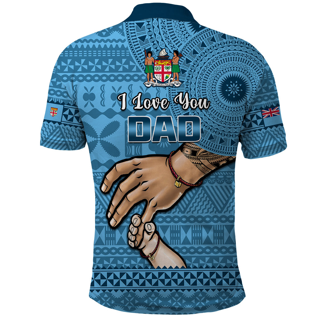 Polynesian Pride Father Day Fiji Polo Shirt I Love You Dad Fijian Tapa Pattern LT14 - Polynesian Pride