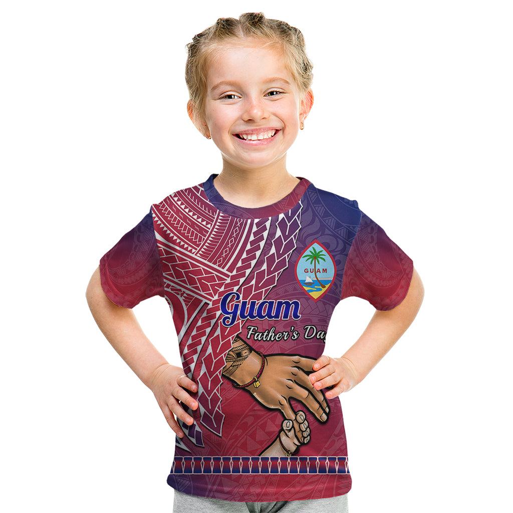 Polynesian Pride Father Day Guam Kid T Shirt I Love You Dad Guaman Latte Stone LT14 Red - Polynesian Pride