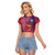 Polynesian Pride Father Day Guam Raglan Cropped T Shirt I Love You Dad Guaman Latte Stone LT14 Female Red - Polynesian Pride