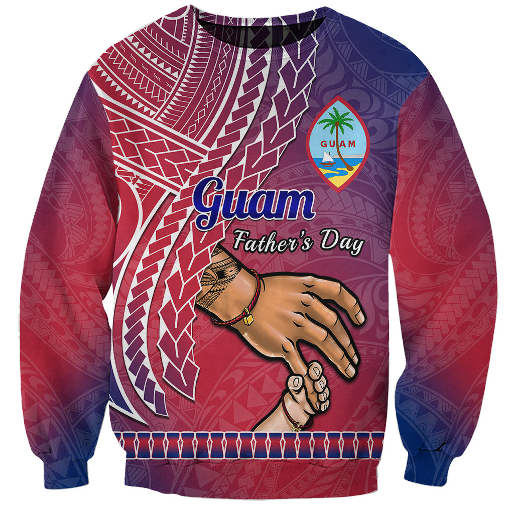 Personalised Father Day Guam Sweatshirt I Love You Dad Guaman Latte Stone LT14 Unisex Red - Polynesian Pride