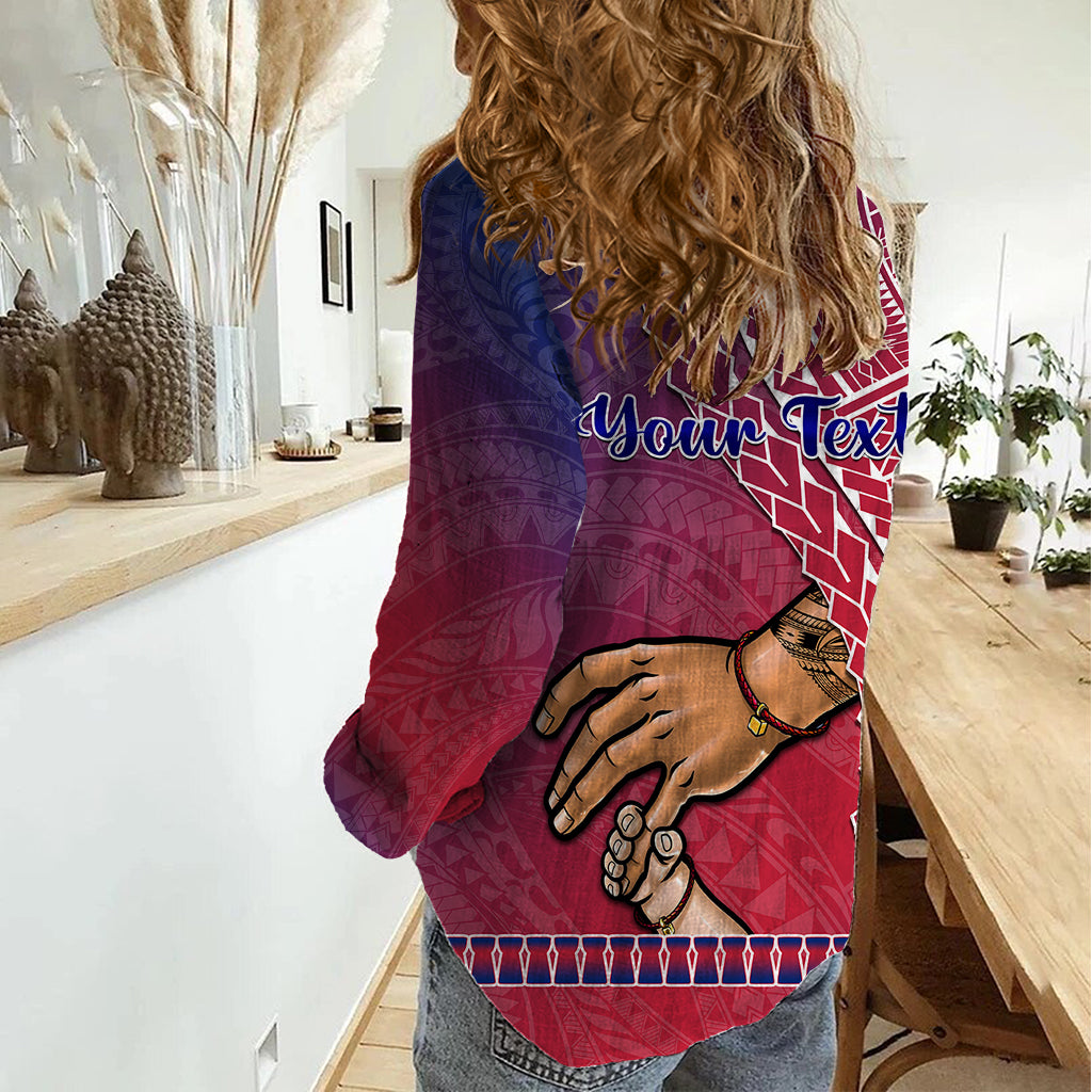 Personalised Father Day Guam Women Casual Shirt I Love You Dad Guaman Latte Stone LT14 - Polynesian Pride