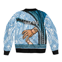 Personalised Father Day FSM Sleeve Zip Bomber Jacket Federated States of Micronesia I Love You Dad LT14 - Polynesian Pride