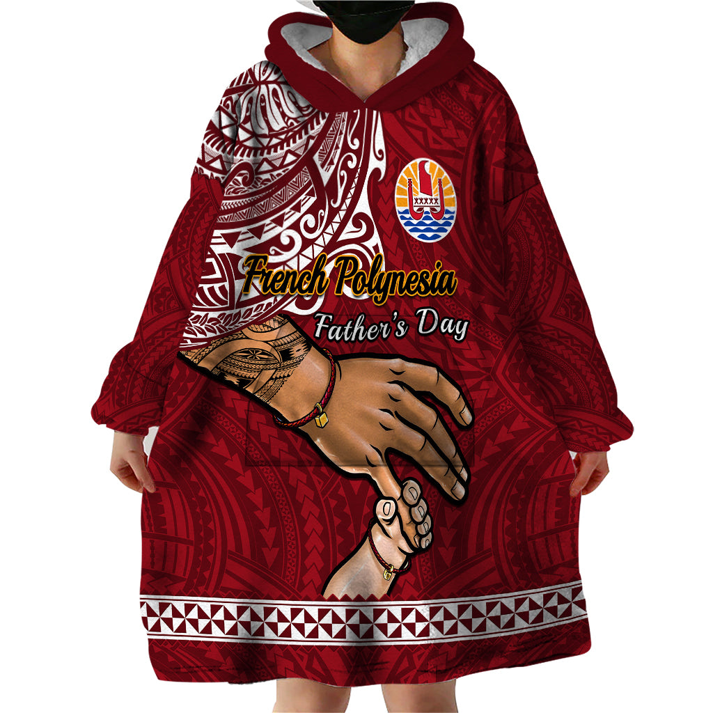Polynesian Pride Father Day French Polynesia Wearable Blanket Hoodie I Love You Dad LT14 - Polynesian Pride